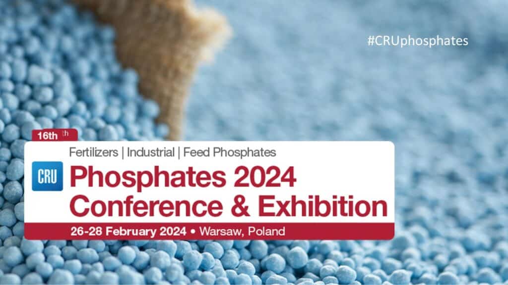CRU Phosphates 2024 Conference & Exhibition the 26 to 28 Feb 2024 in Warsaw, Poland De Smet